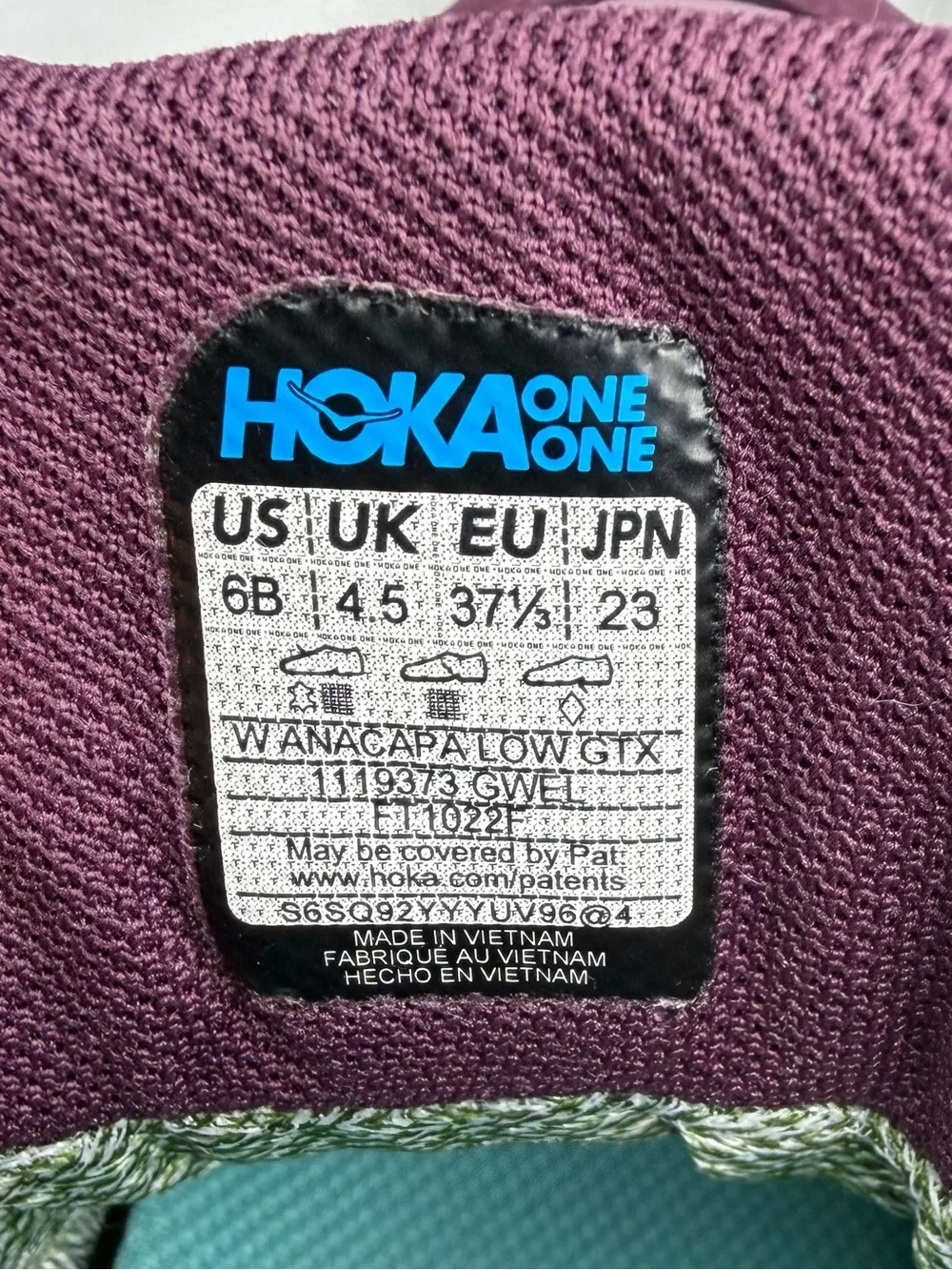 HOKA Anacapa Low GTX Gore-Tex Hiking Shoes Women’s US 6B Grape Wine/Elderberry